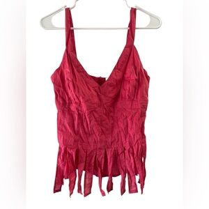 Vintage pink cotton corset tank top blouse